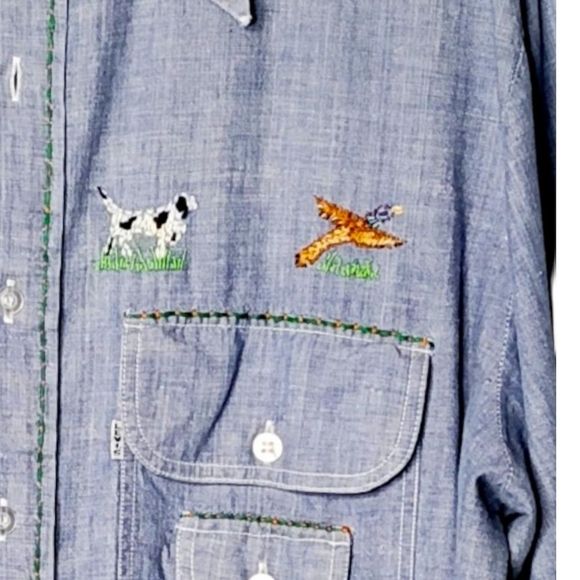 Vintage Levis Pantela Denim Button Down XL - Picture 3 of 14